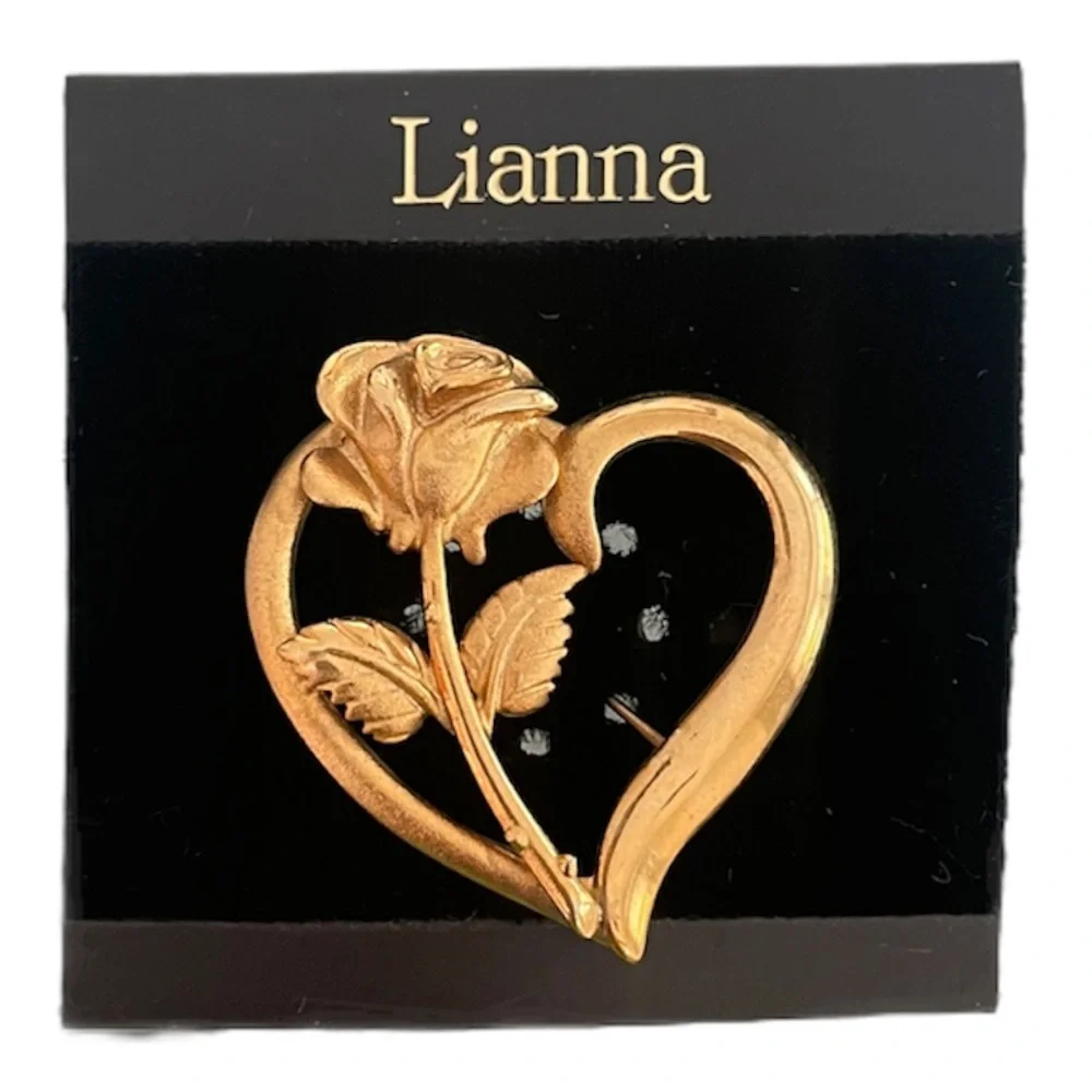 Romantic Rose Heart Pin